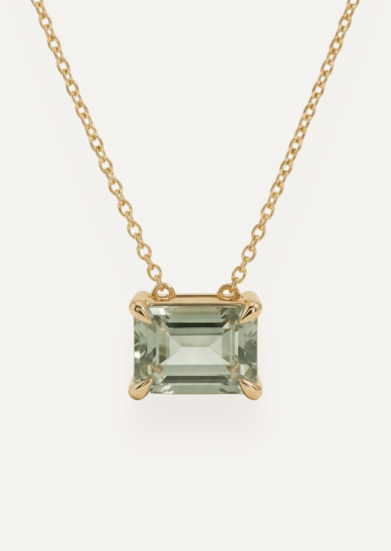 The Margot Necklace with Emerald Cut Green Tourmaline - Molten Store