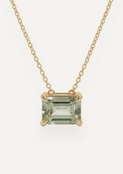 The Margot Necklace with Emerald Cut Green Tourmaline - Molten Store