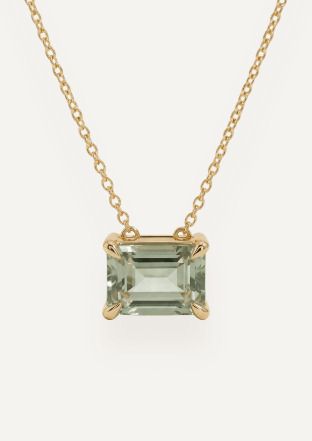 The Margot Necklace with Emerald Cut Green Tourmaline - Molten Store