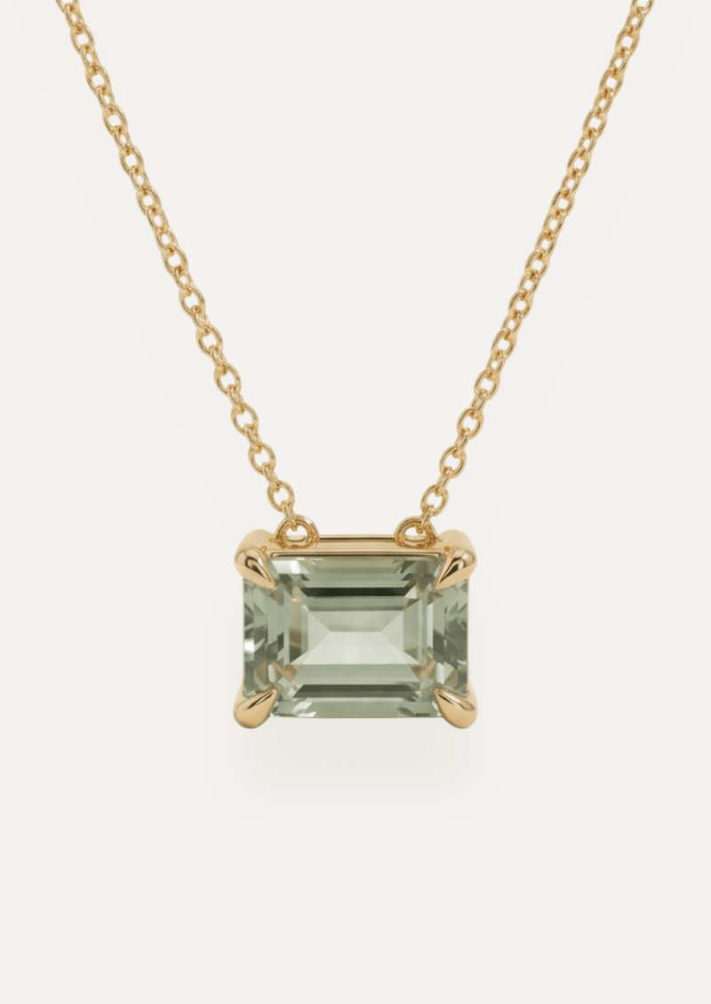 The Margot Necklace with Emerald Cut Green Tourmaline