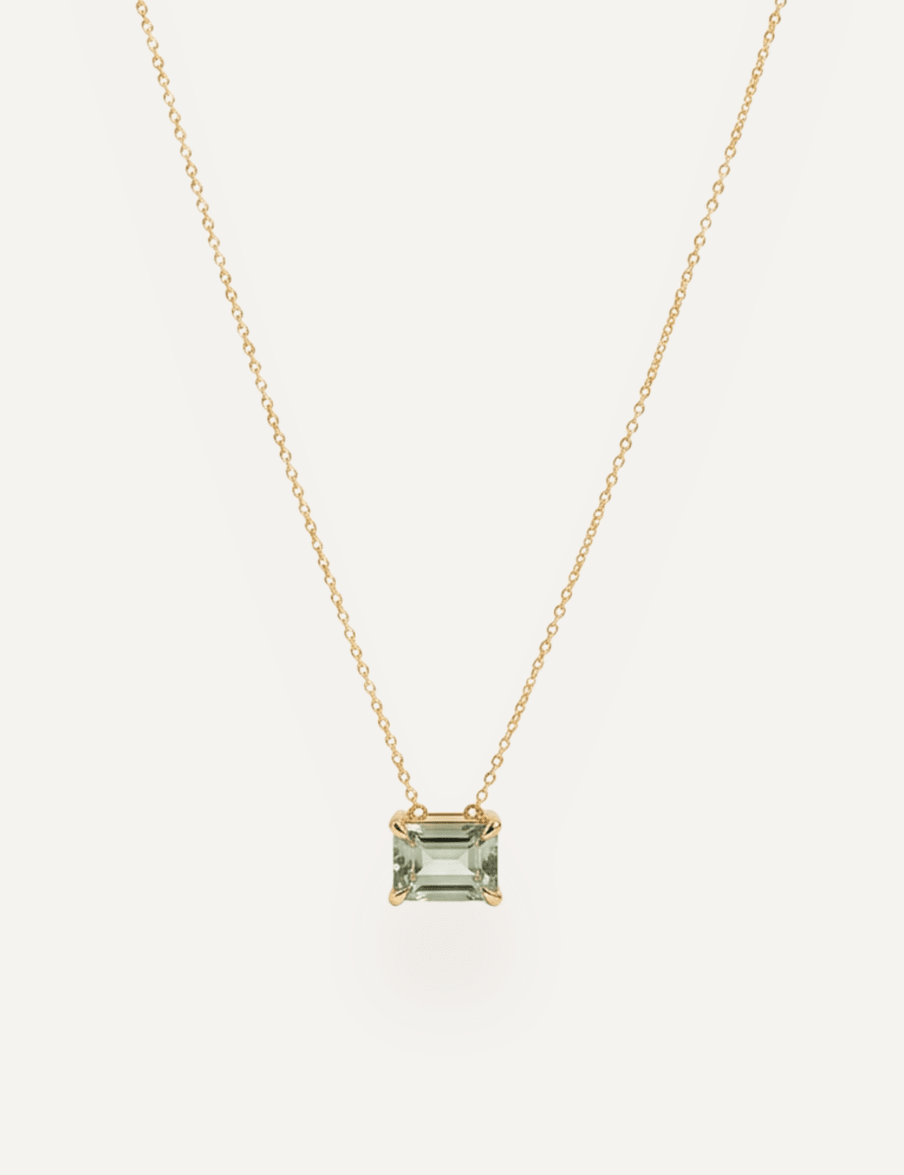 The Margot Necklace with Emerald Cut Green Tourmaline - Molten Store