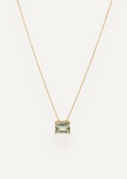 The Margot Necklace with Emerald Cut Green Tourmaline - Molten Store