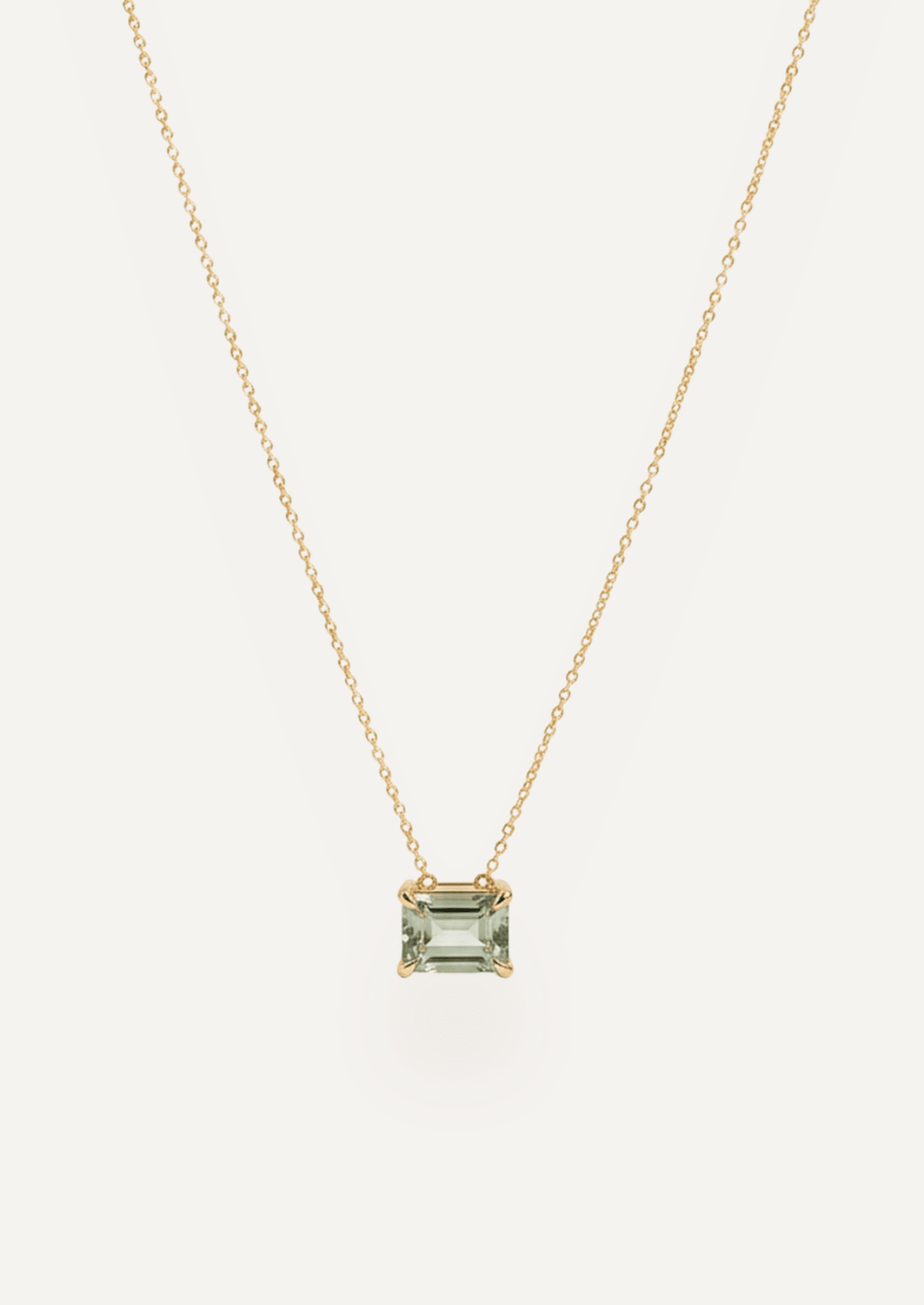 The Margot Necklace with Emerald Cut Green Tourmaline - Molten Store
