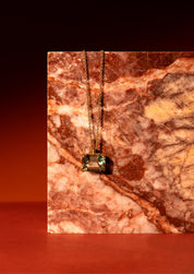 The Milly 9ct Yellow Gold Necklace with 5.6ct Emerald Cut Mint Tourmaline - Molten Store