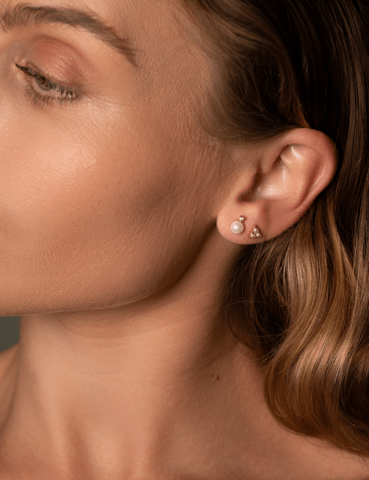 The Mosaic 14ct Gold Vermeil Stud Earrings - Molten Store