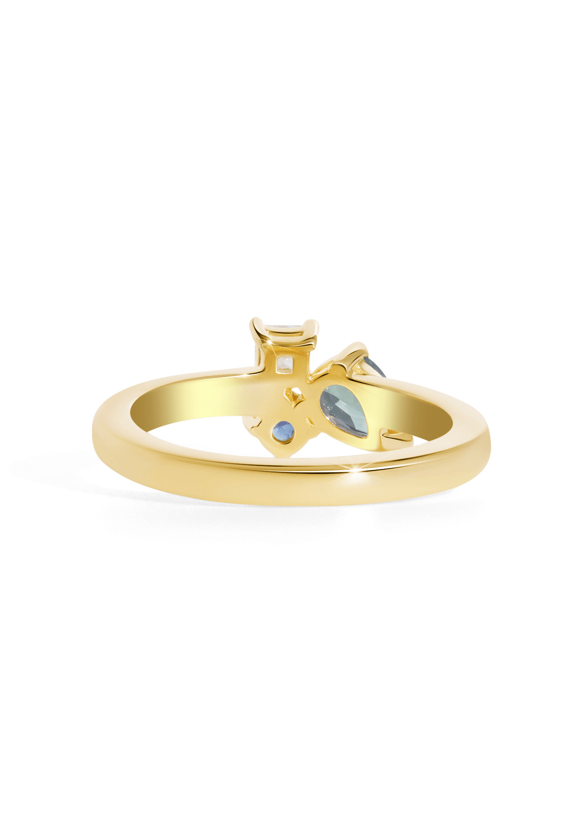 The Mosaic 14ct Yellow Gold Cluster Ring with Sapphire and Diamond - Molten Store