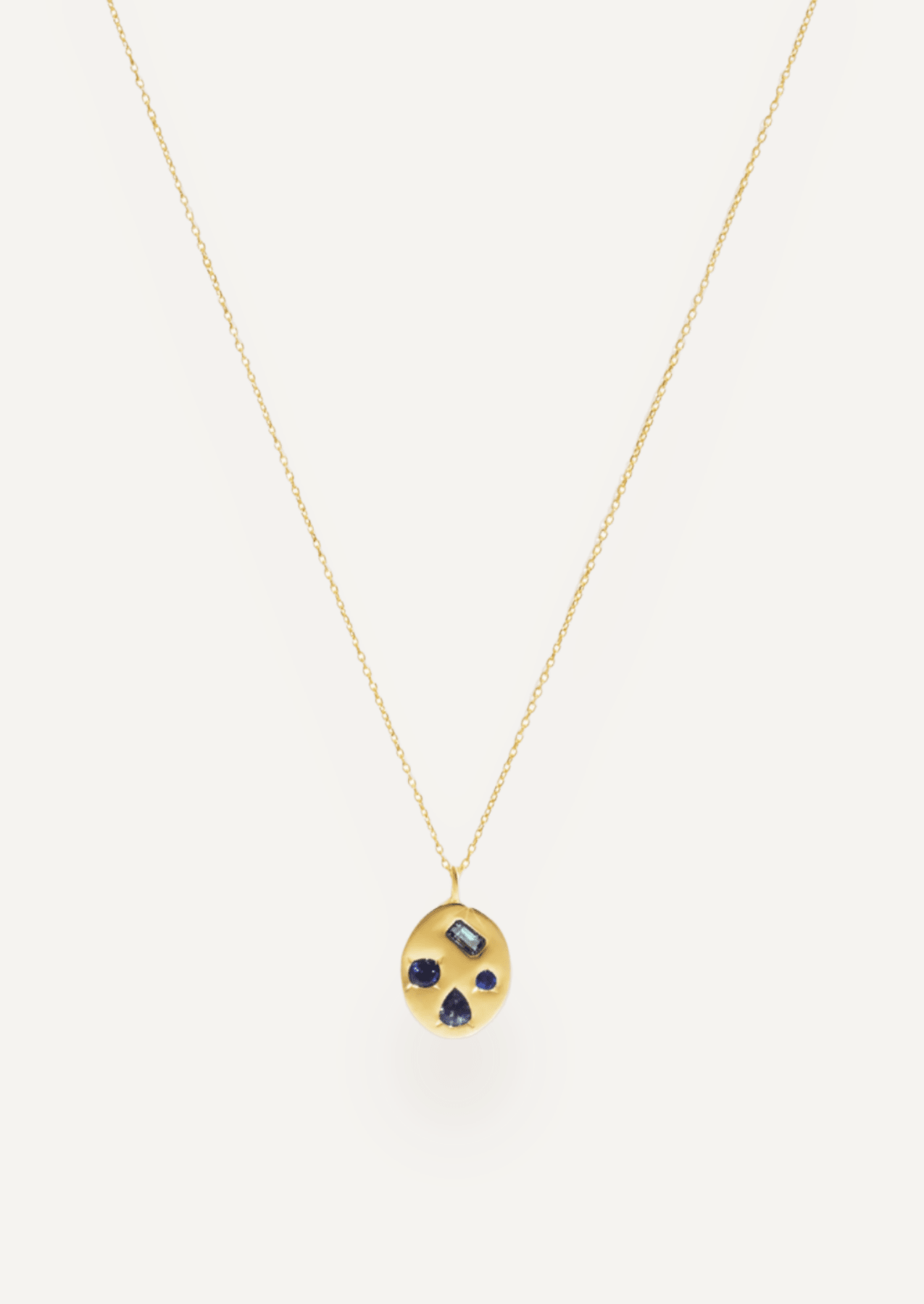 The Mosaic 18ct Yellow Gold Pendant Necklace with Sapphire - Molten Store