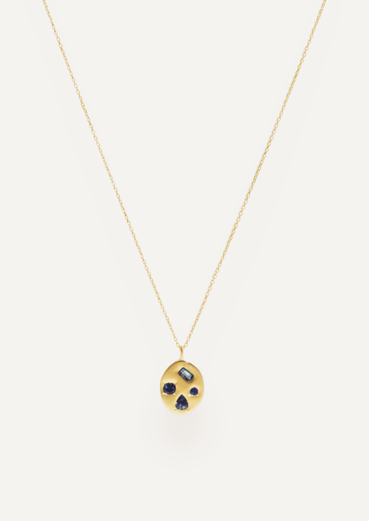 The Mosaic 18ct Yellow Gold Pendant Necklace with Sapphire - Molten Store