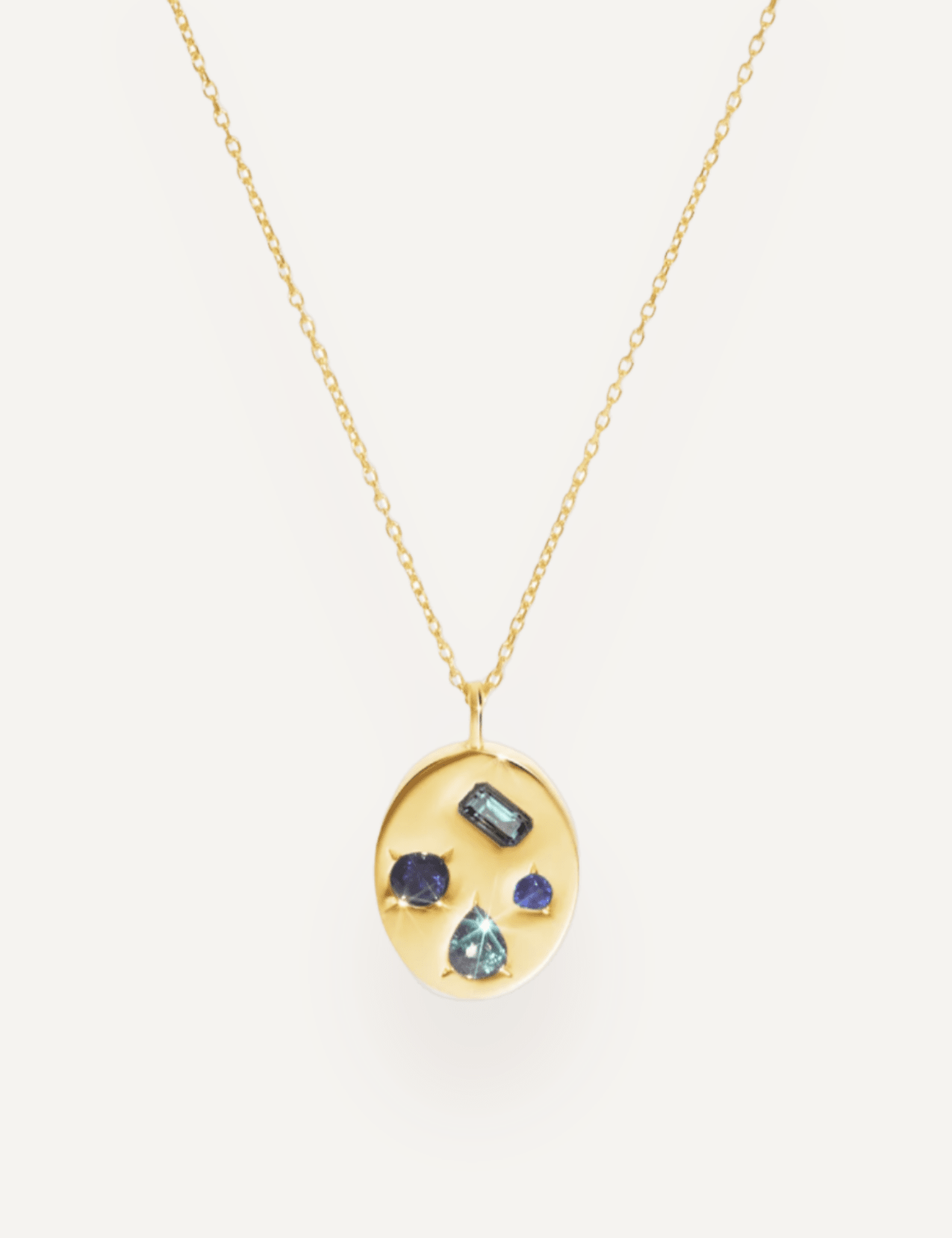 The Mosaic 18ct Yellow Gold Pendant Necklace with Sapphire - Molten Store