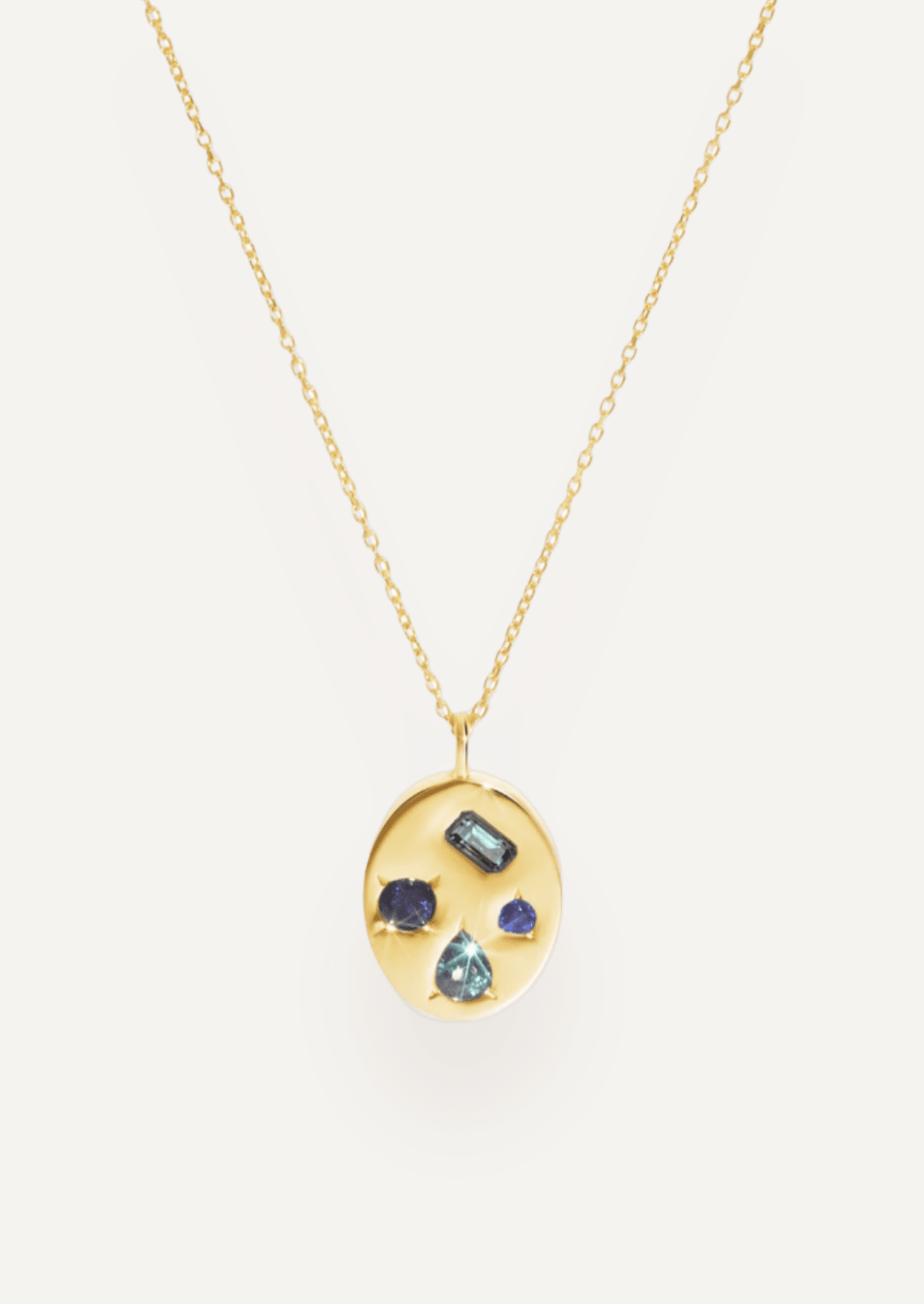 The Mosaic 18ct Yellow Gold Pendant Necklace with Sapphire - Molten Store