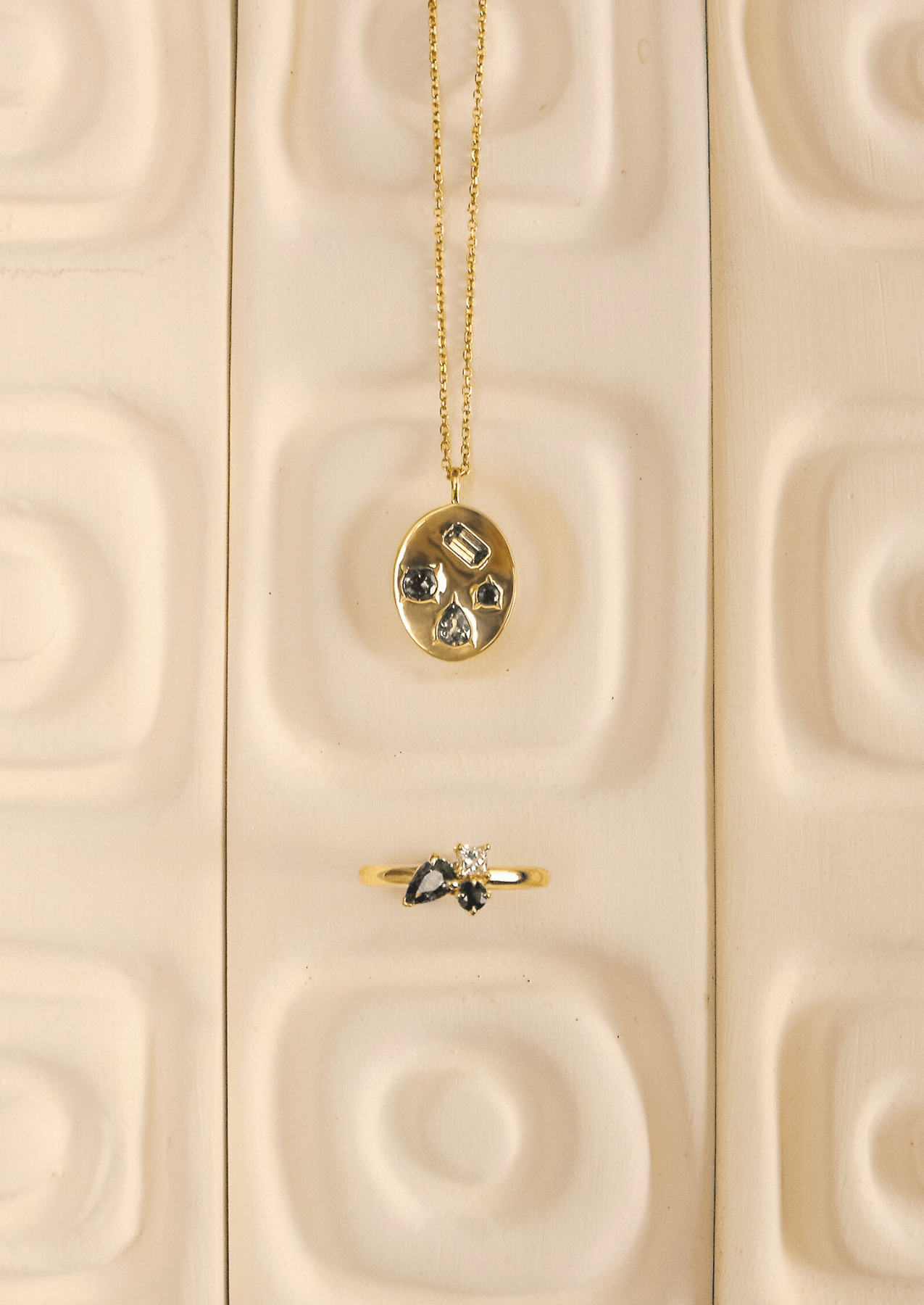 The Mosaic 18ct Yellow Gold Pendant Necklace with Sapphire - Molten Store