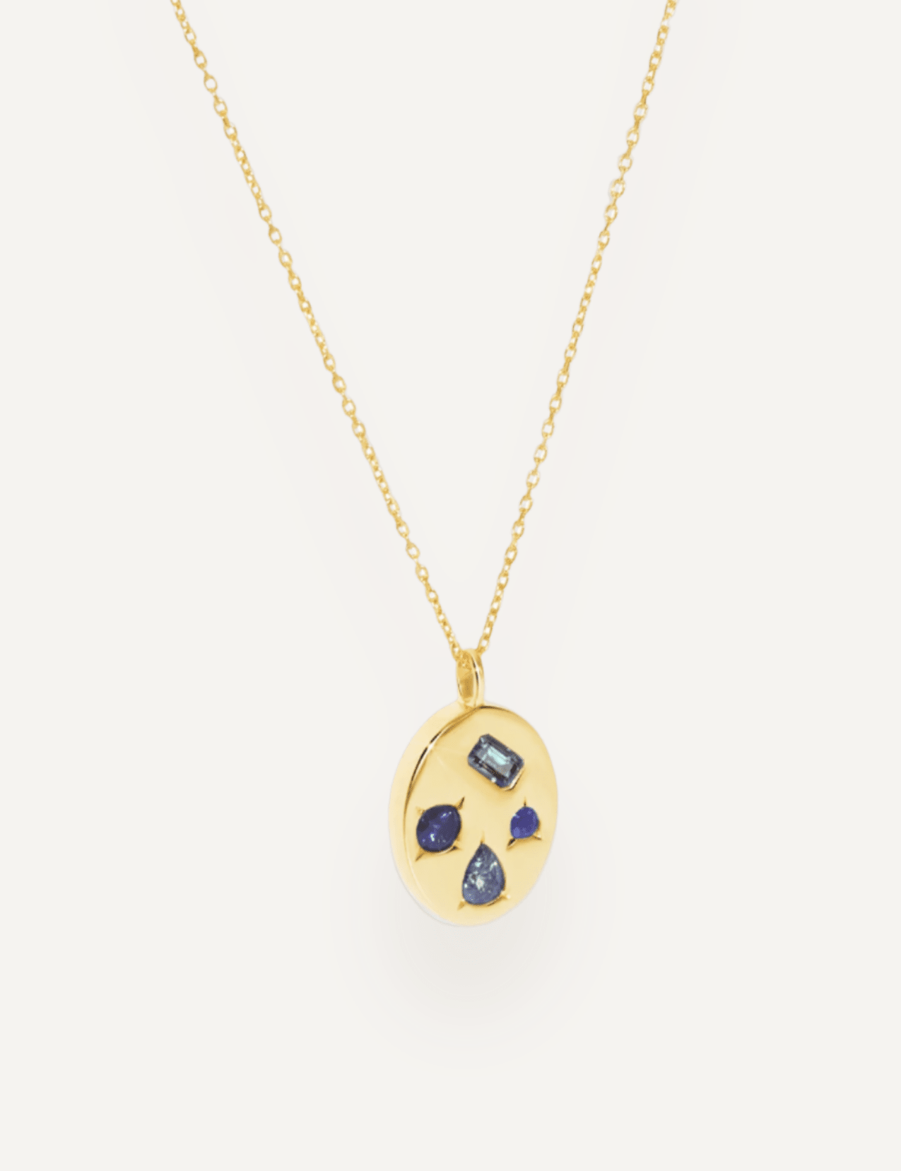 The Mosaic 18ct Yellow Gold Pendant Necklace with Sapphire - Molten Store