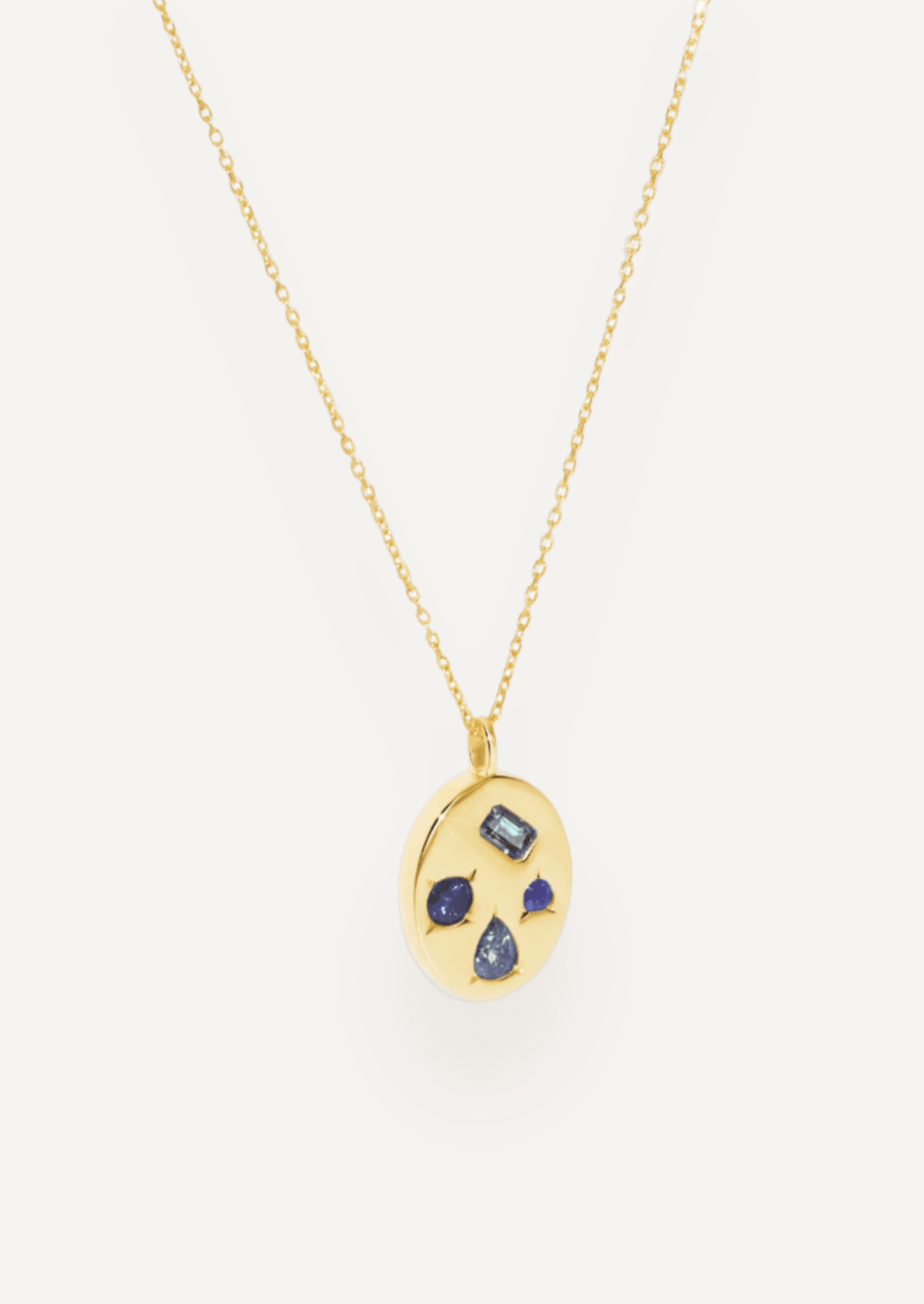 The Mosaic 18ct Yellow Gold Pendant Necklace with Sapphire - Molten Store