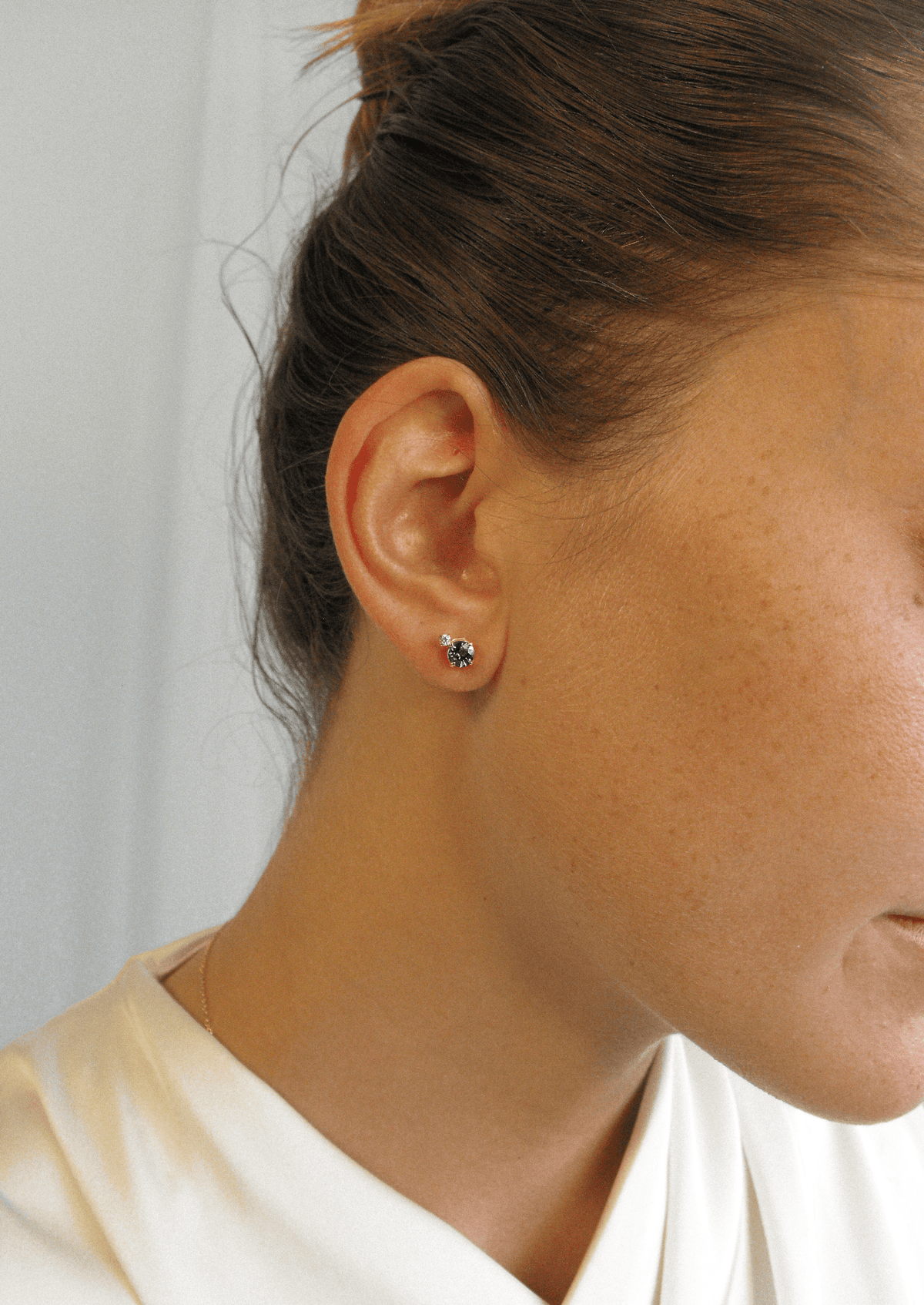 The Mosaic 18ct Yellow Gold Stud Earrings with Sapphire and Diamond - Molten Store
