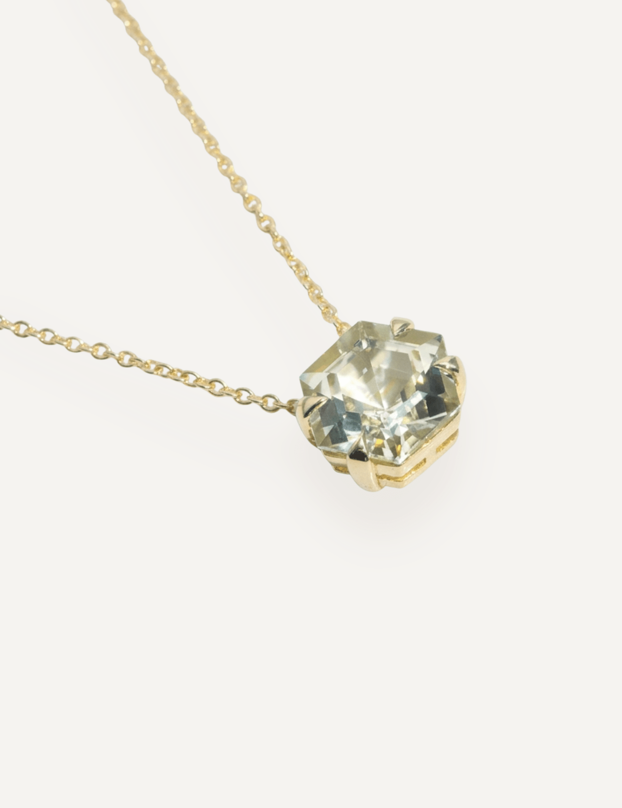 The Nattie Necklace with Hexagon Cut Green Tourmaline - Molten Store