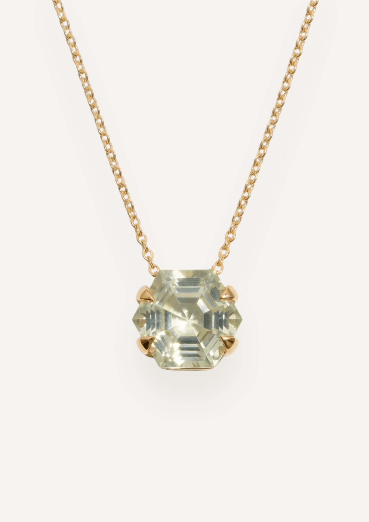 The Nattie Necklace with Hexagon Cut Green Tourmaline - Molten Store