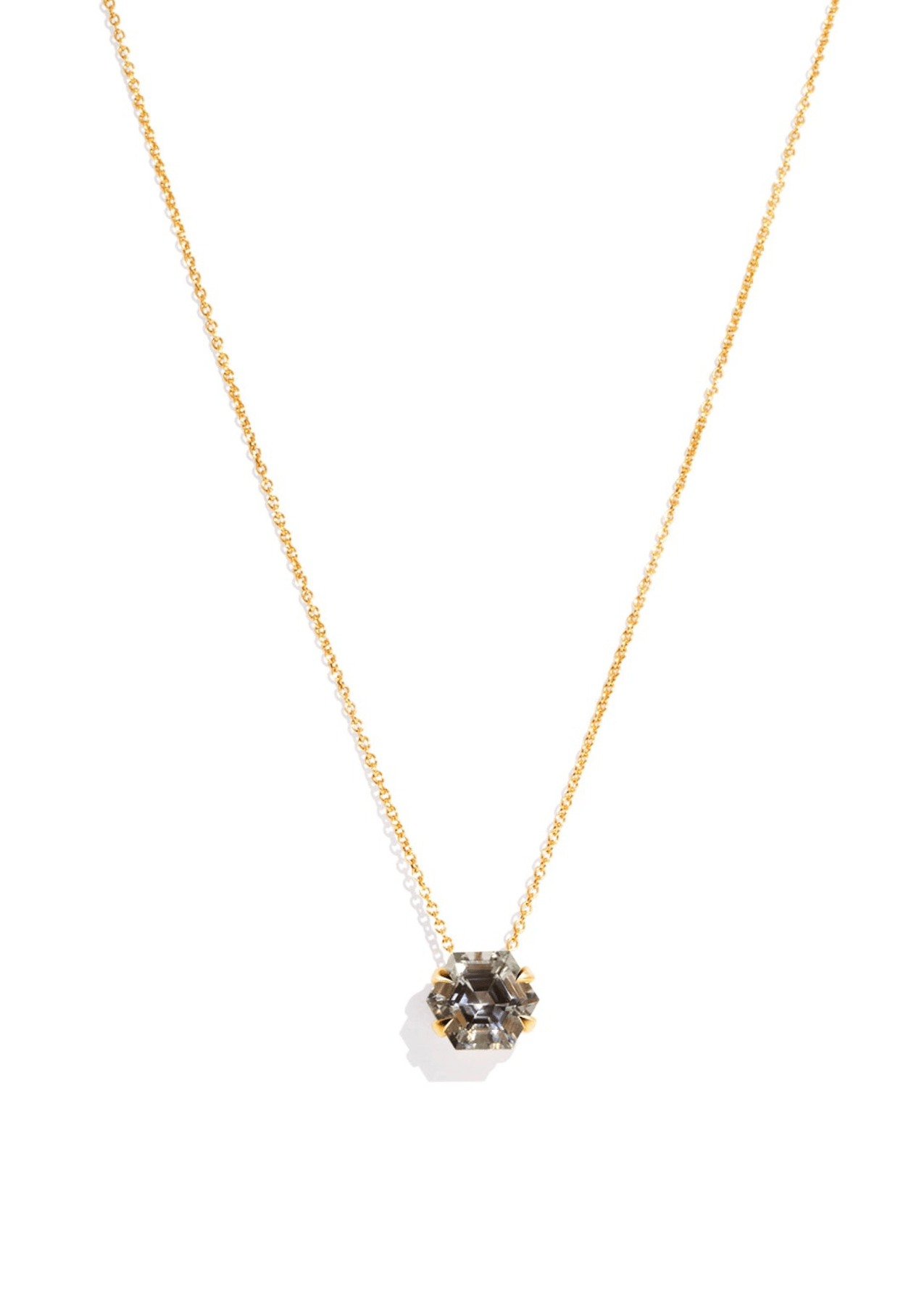 The Nattie Necklace with Hexagon Cut Green Tourmaline - Molten Store