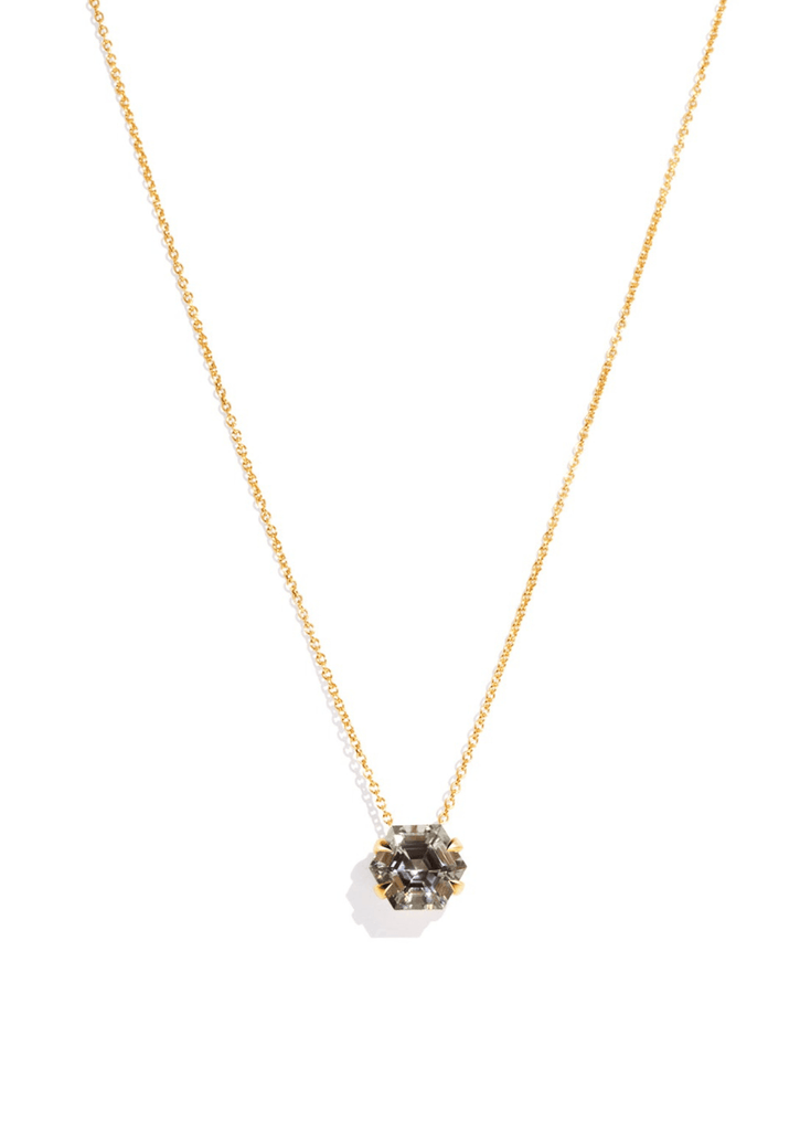 The Nattie Necklace with Hexagon Cut Green Tourmaline - Molten Store
