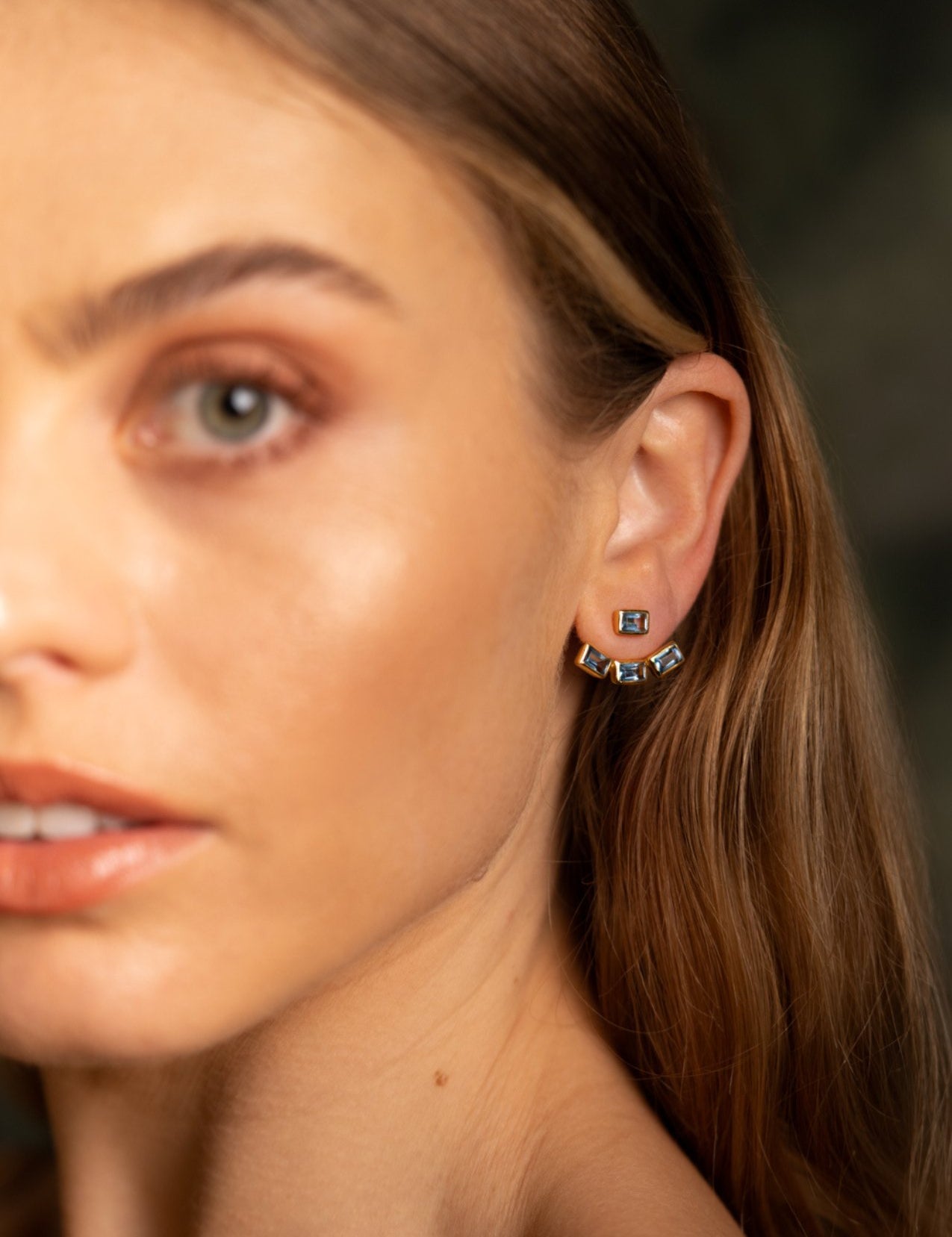 The Neptune Iolite 18ct Gold Vermeil Ear Jackets - Molten Store