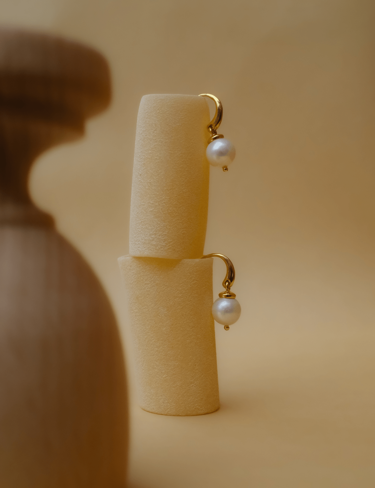 The Nerina Pearl 18ct Gold Vermeil Hook Earrings - Molten Store