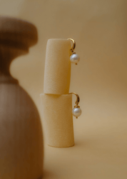 The Nerina Pearl 18ct Gold Vermeil Hook Earrings - Molten Store