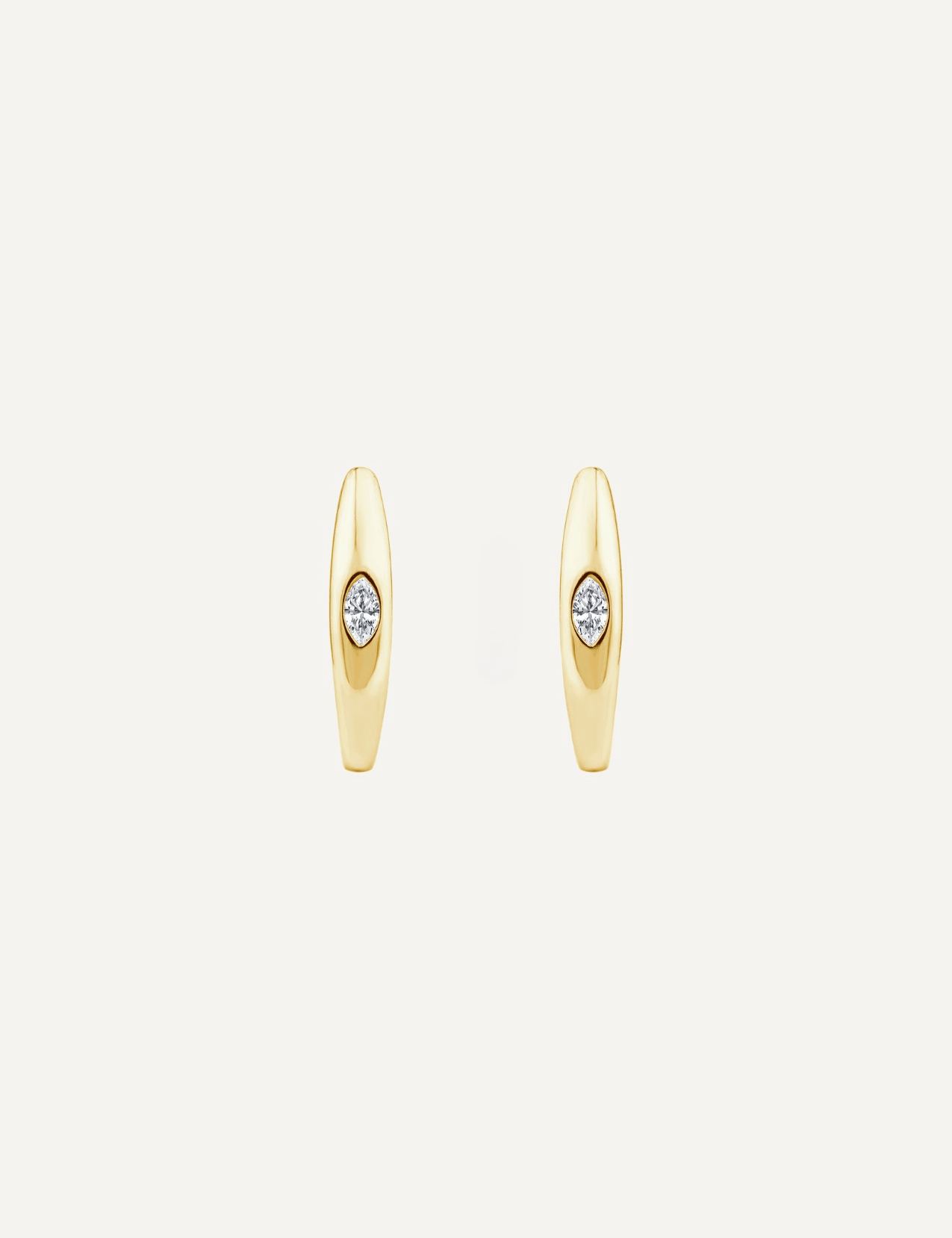 The Noa 9ct Gold Marquise Diamond Hoop Earrings - Molten Store