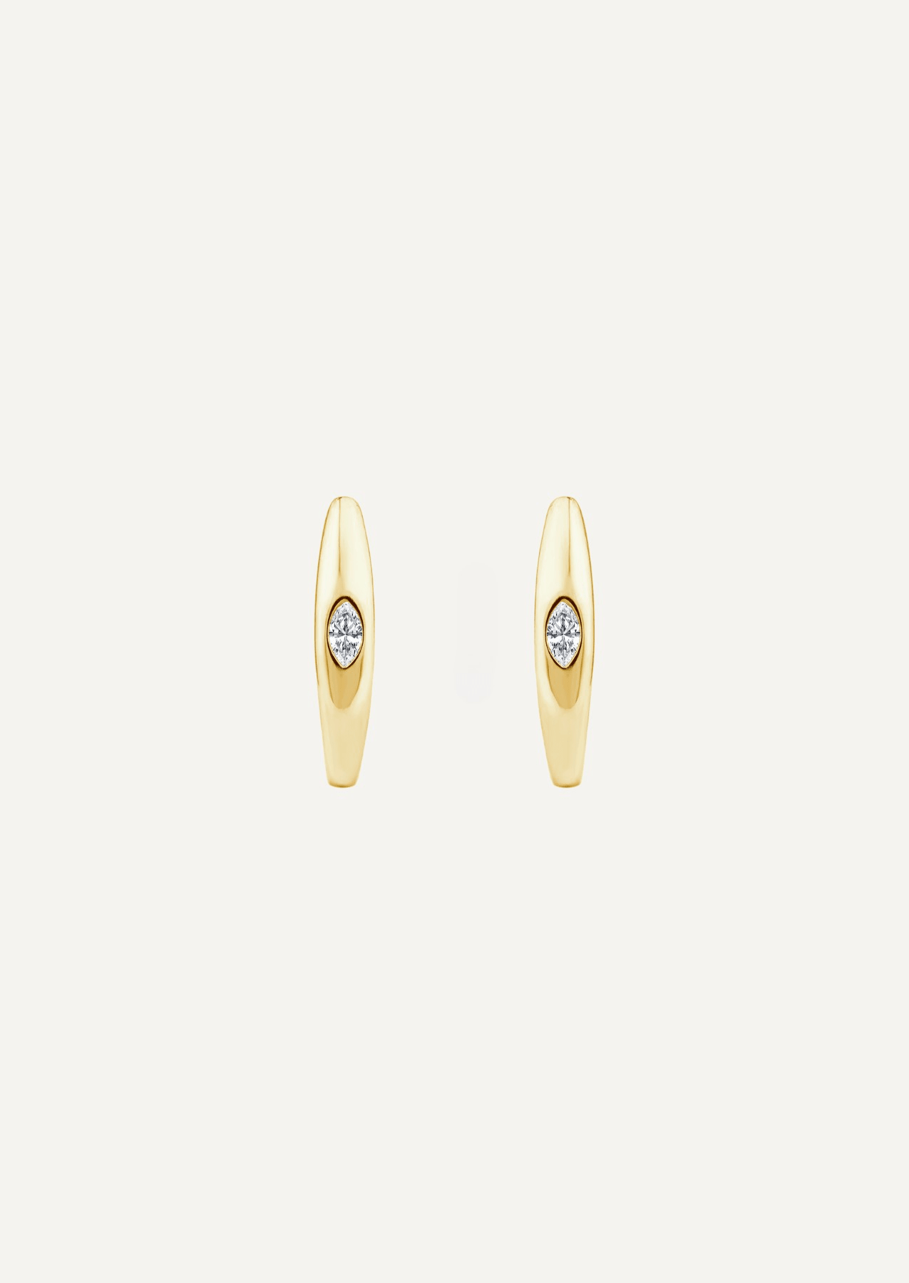 The Noa 9ct Gold Marquise Diamond Hoop Earrings - Molten Store