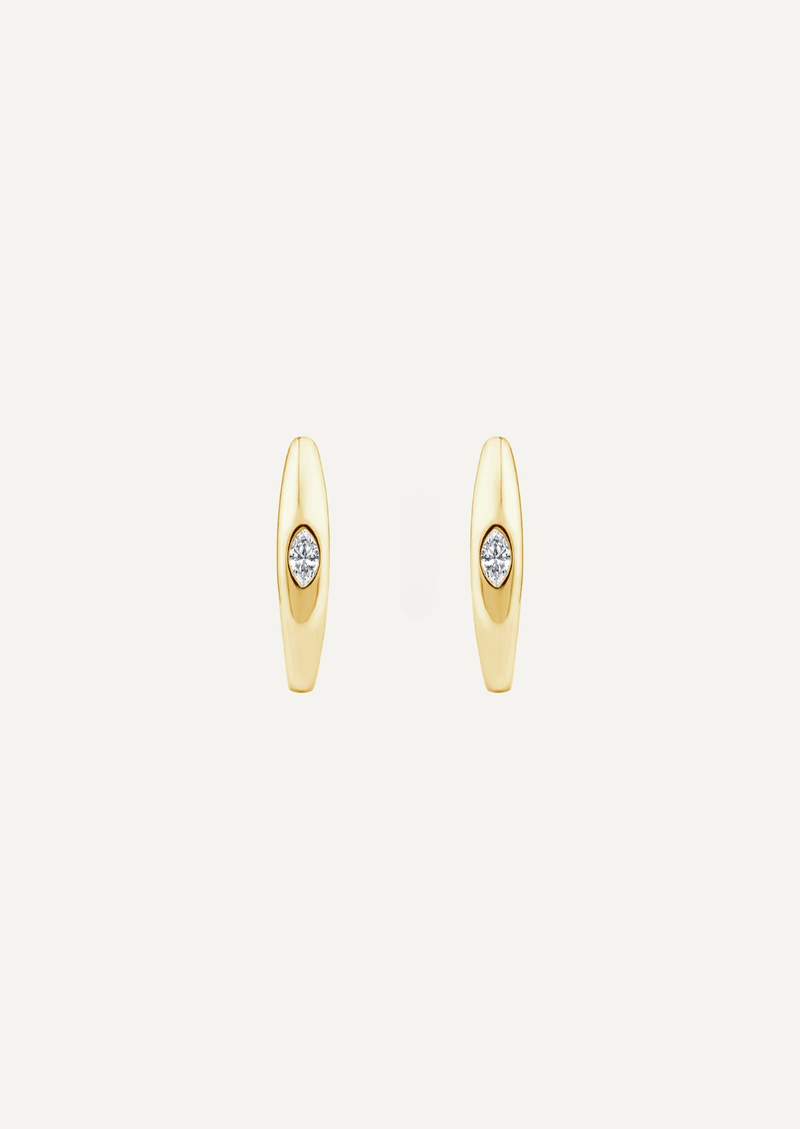 The Noa 9ct Gold Marquise Diamond Hoop Earrings