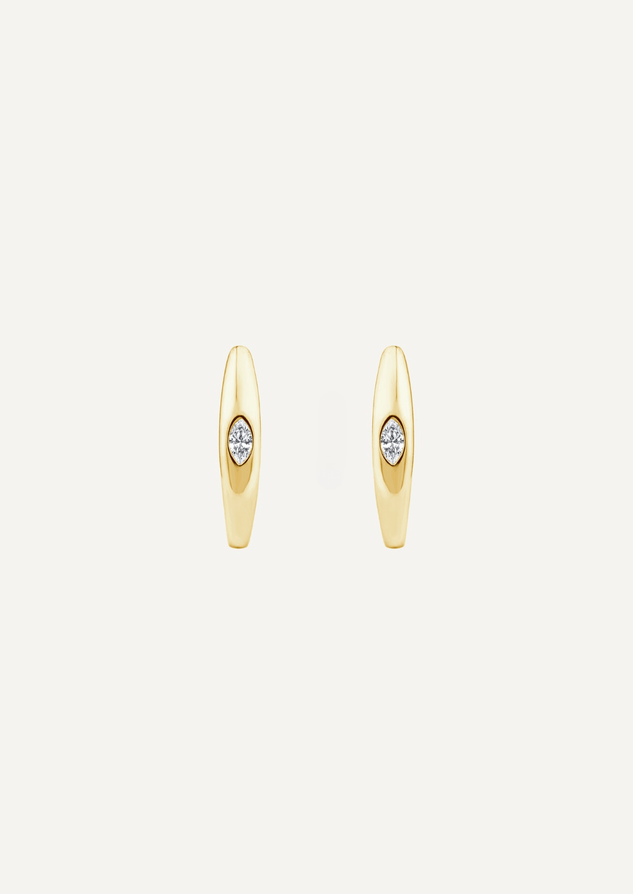 The Noa 9ct Gold Marquise Diamond Hoop Earrings - Molten Store