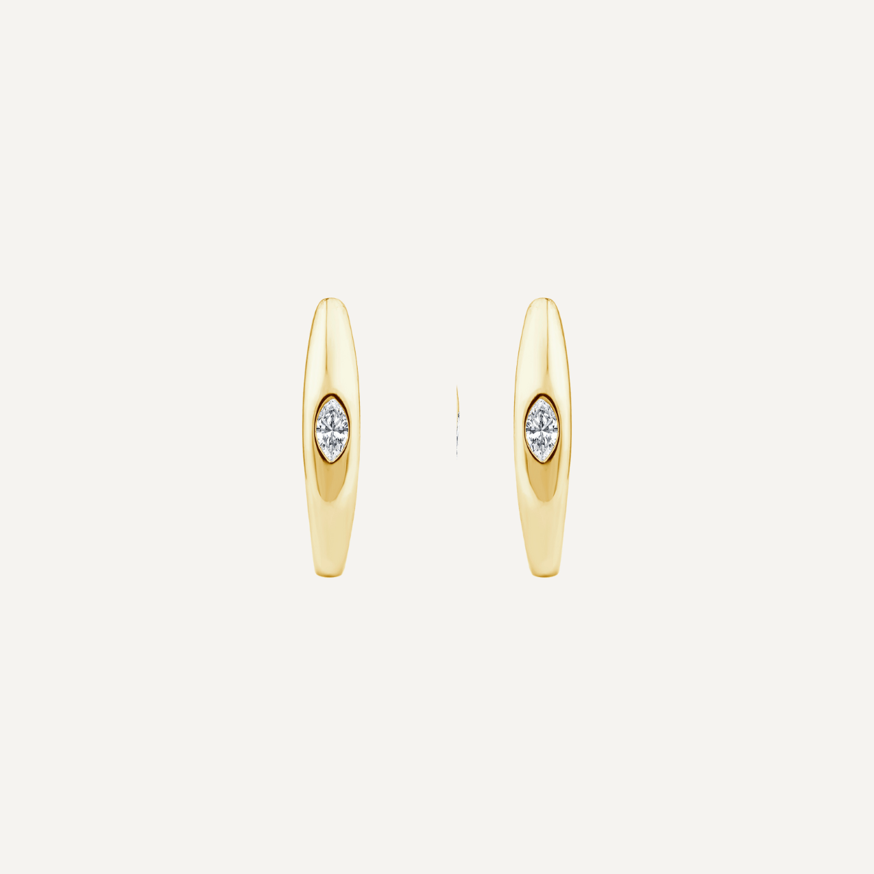 The Noa 9ct Gold Marquise Diamond Hoop Earrings - Molten Store