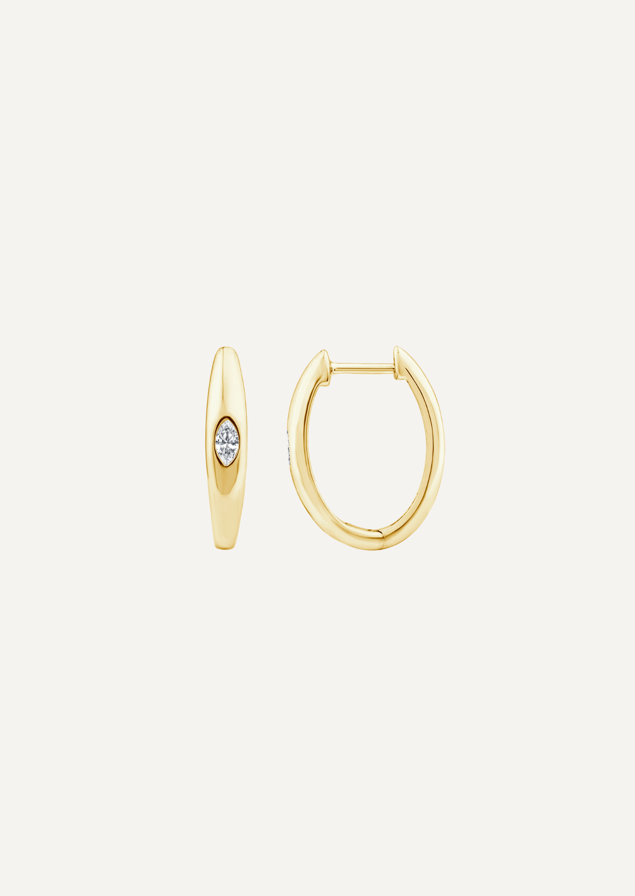 The Noa 9ct Gold Marquise Diamond Hoop Earrings - Molten Store