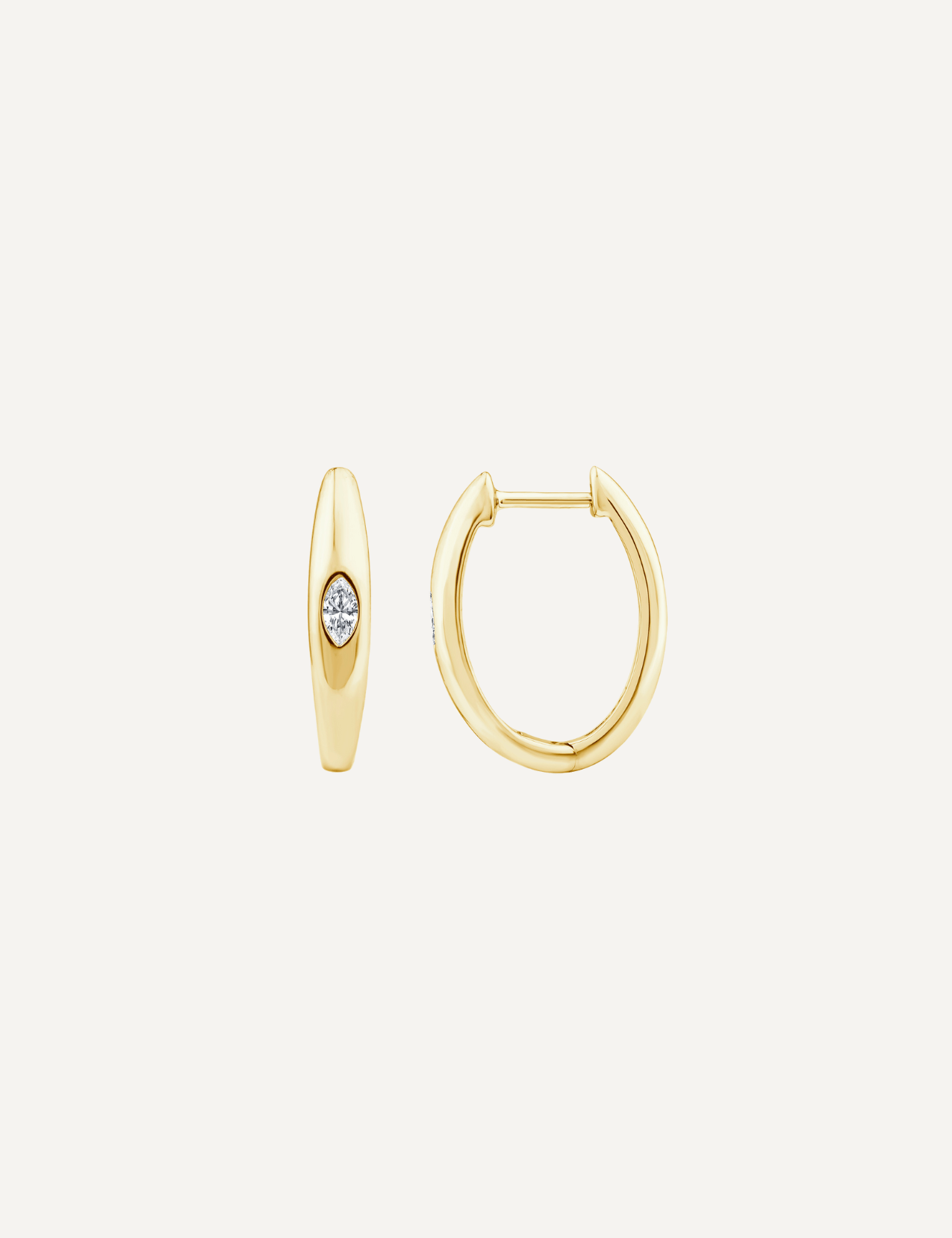 The Noa 9ct Gold Marquise Diamond Hoop Earrings - Molten Store