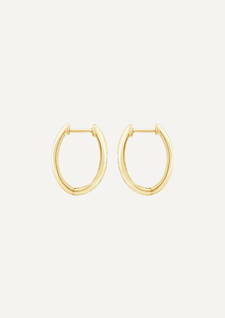The Noa 9ct Gold Marquise Diamond Hoop Earrings - Molten Store