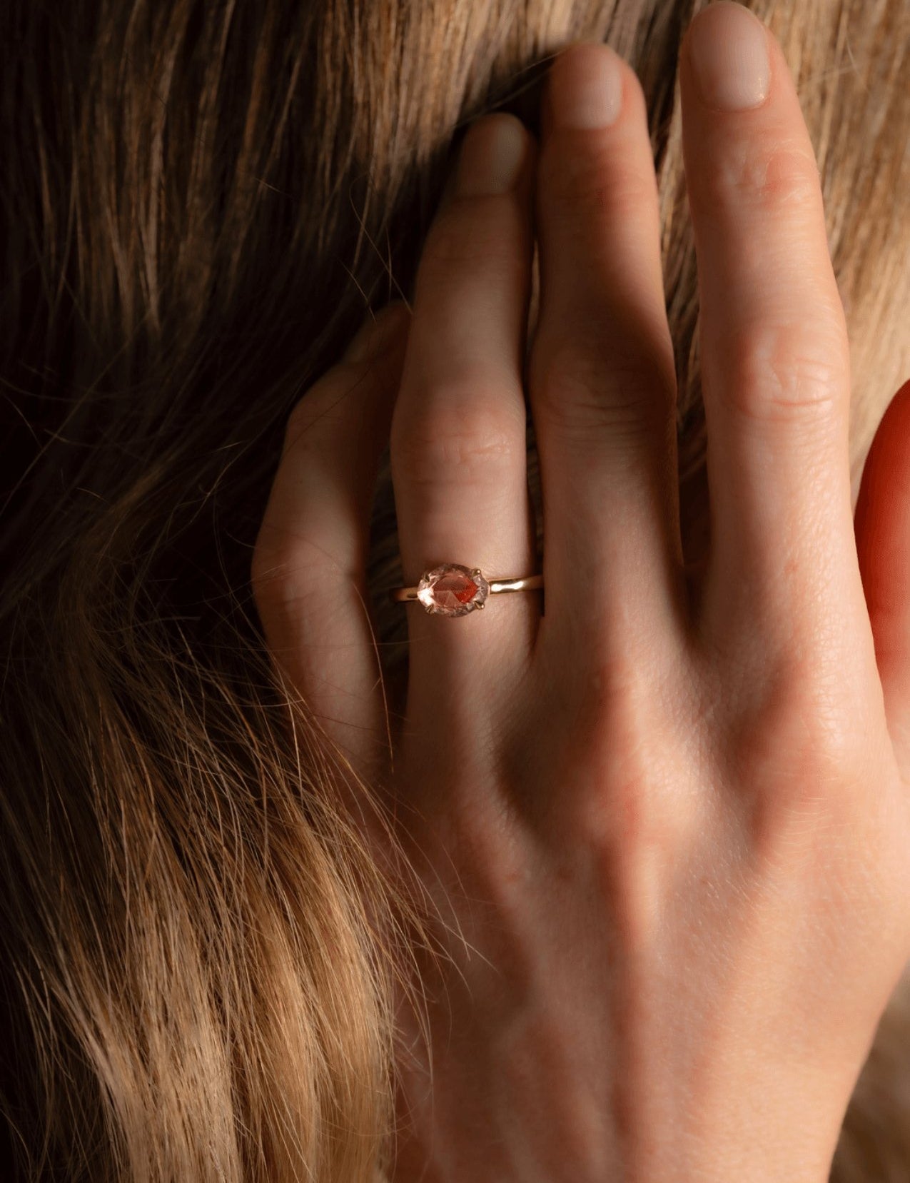 The Nova Ring with 1.06ct Rose Cut Pink Sapphire - Molten Store