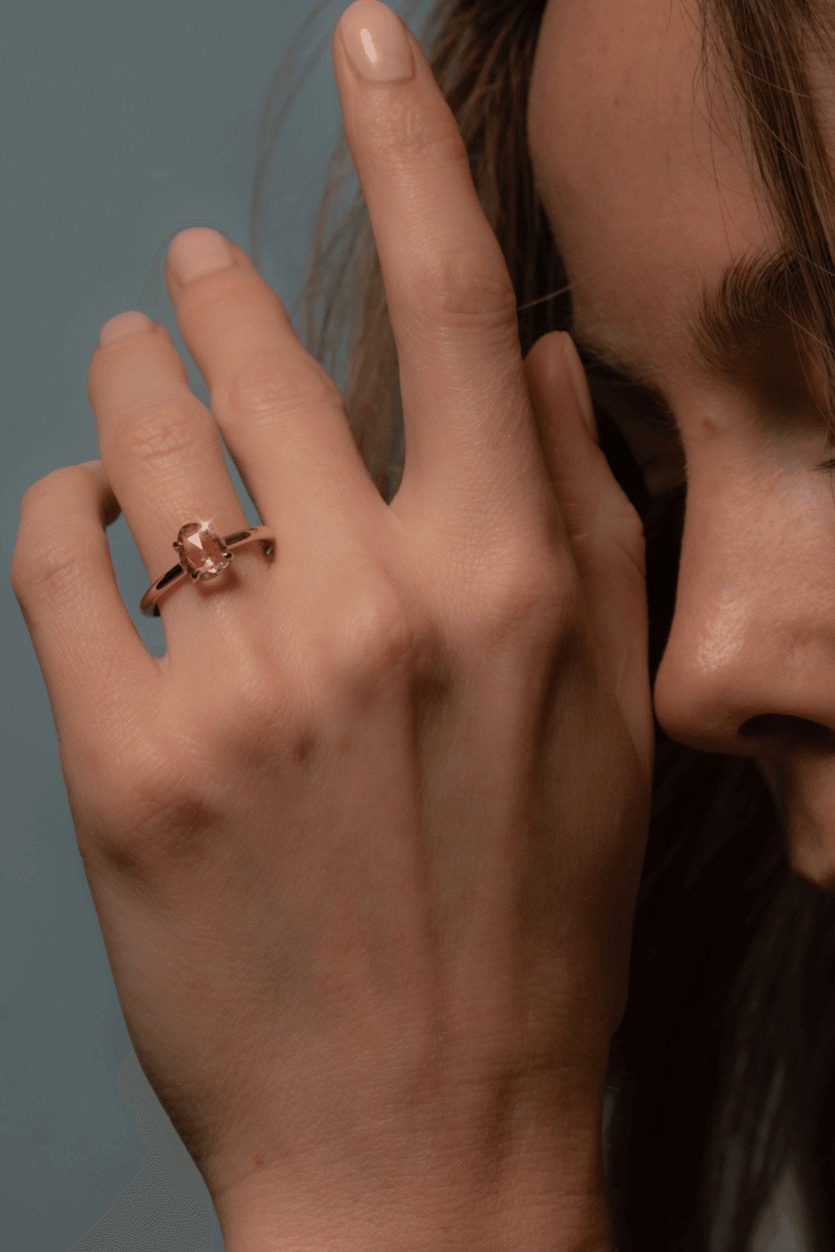 The Nova Ring with Pink Sapphire design detail