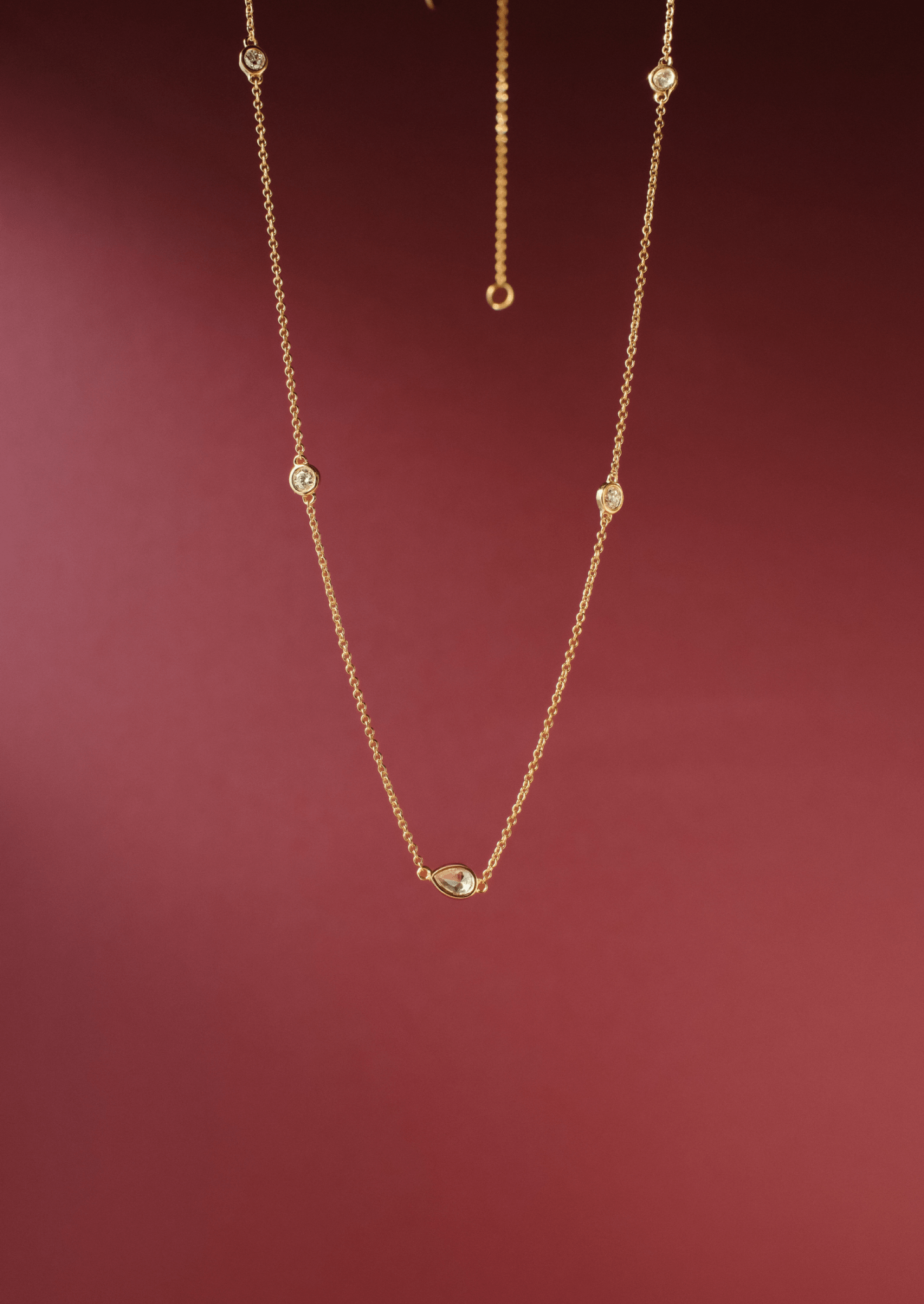 The Odelia 9ct Gold Diamond Station Necklace - Molten Store