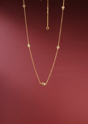 The Odelia 9ct Gold Diamond Station Necklace - Molten Store