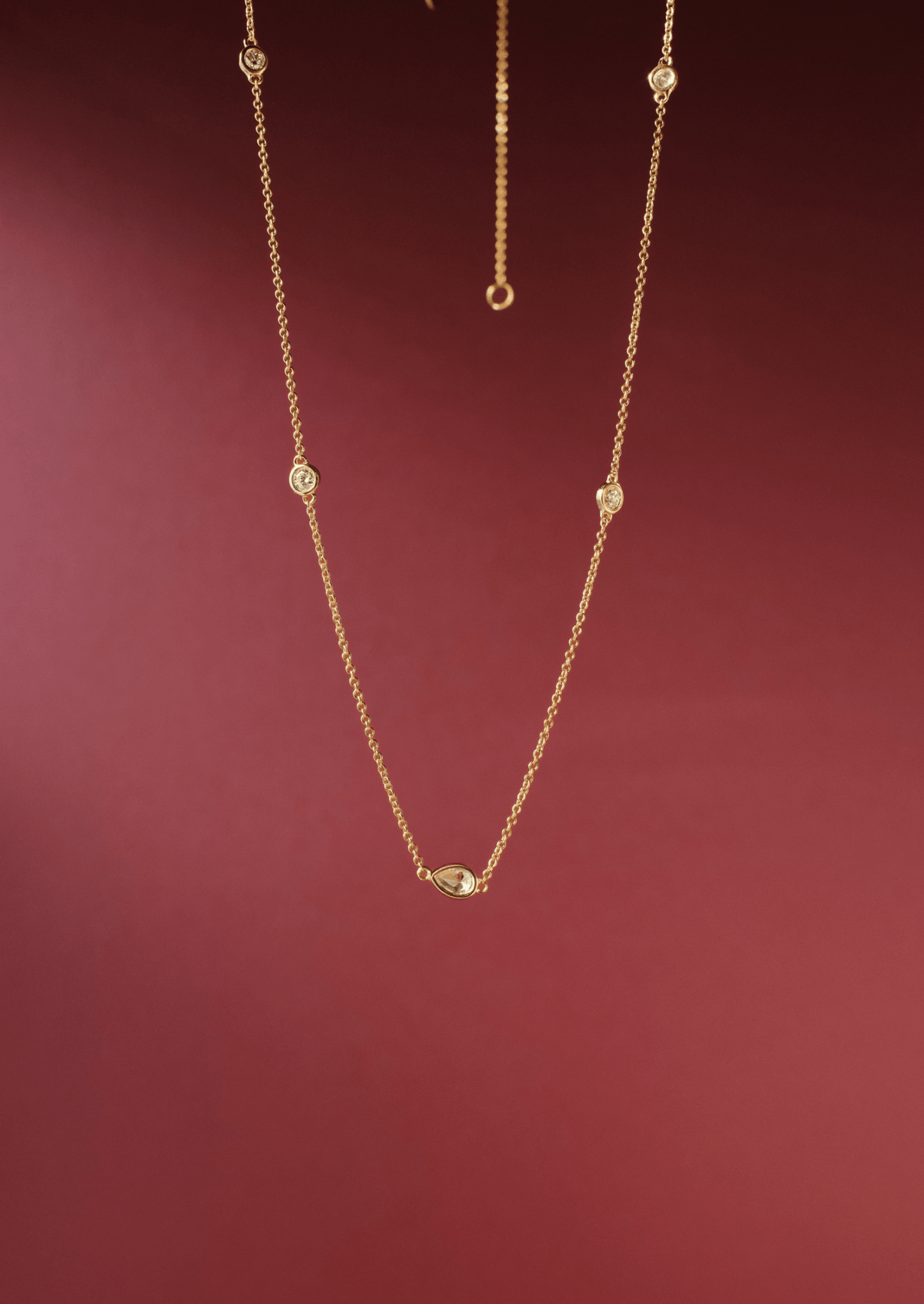 The Odelia 9ct Gold Diamond Station Necklace - Molten Store