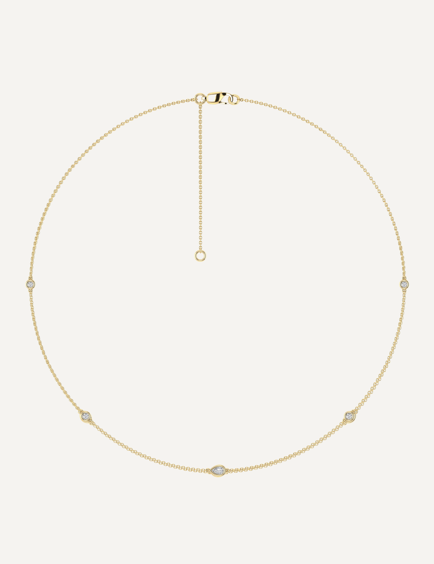 The Odelia 9ct Gold Diamond Station Necklace - Molten Store