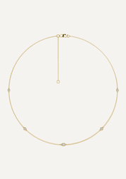 The Odelia 9ct Gold Diamond Station Necklace - Molten Store