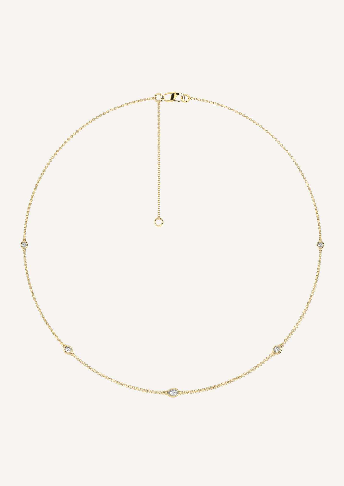 The Odelia 9ct Gold Diamond Station Necklace - Molten Store