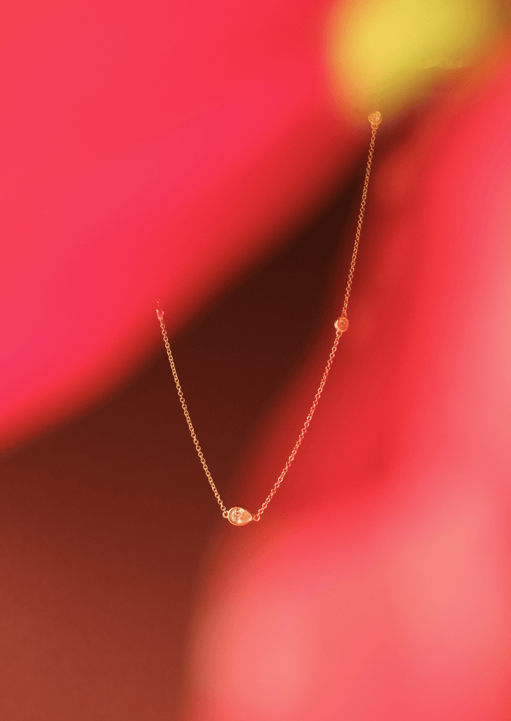 The Odelia 9ct Gold Diamond Station Necklace - Molten Store