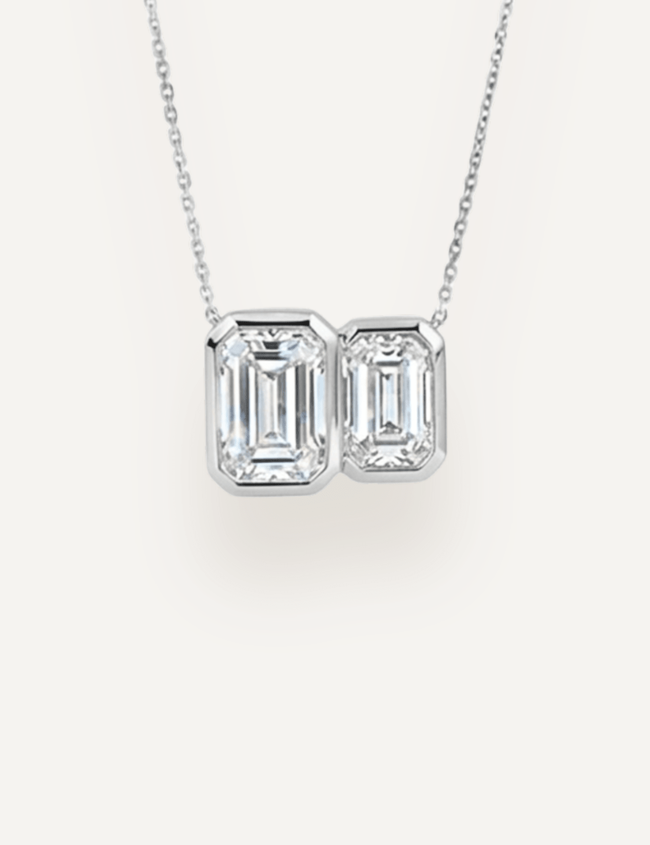 The Odette White Gold Emerald Diamond Necklace - Molten Store