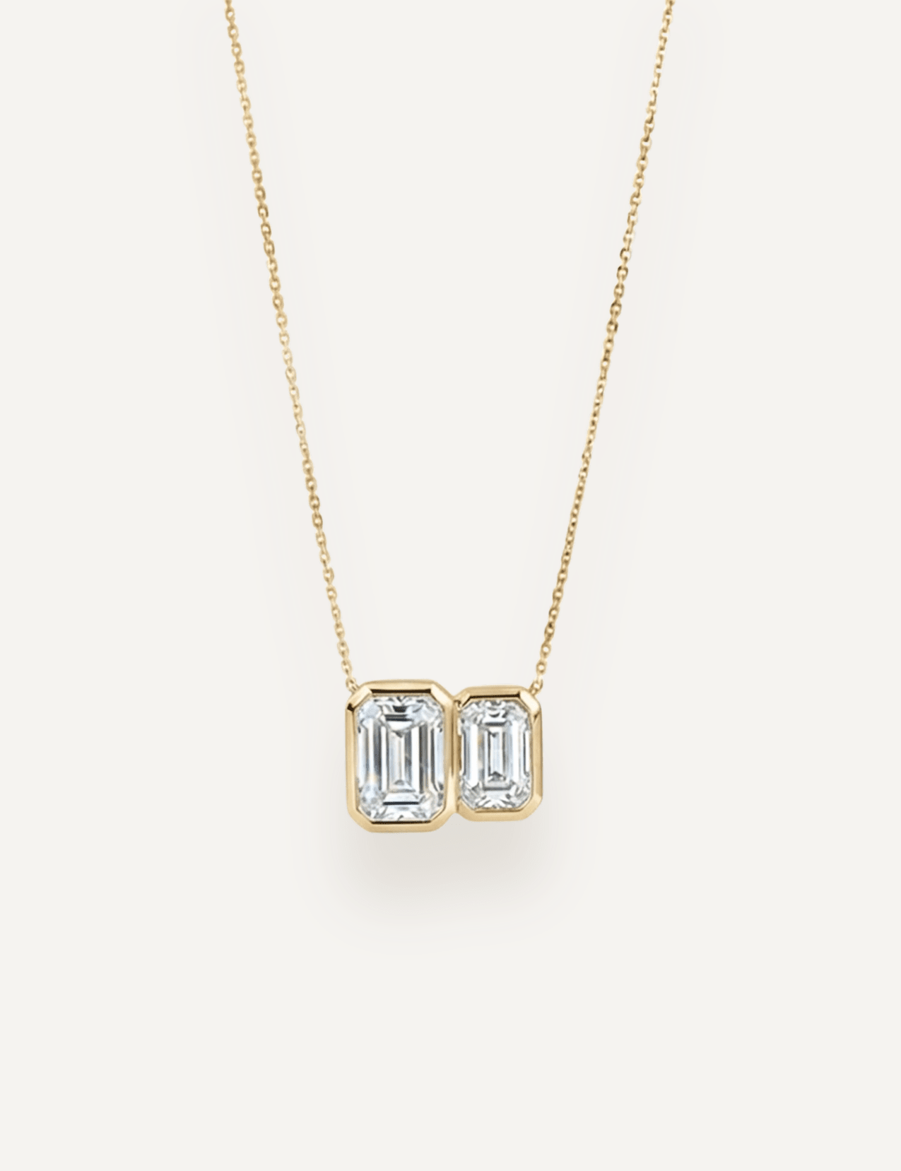 The Odette Yellow Gold Emerald Diamond Necklace - Molten Store