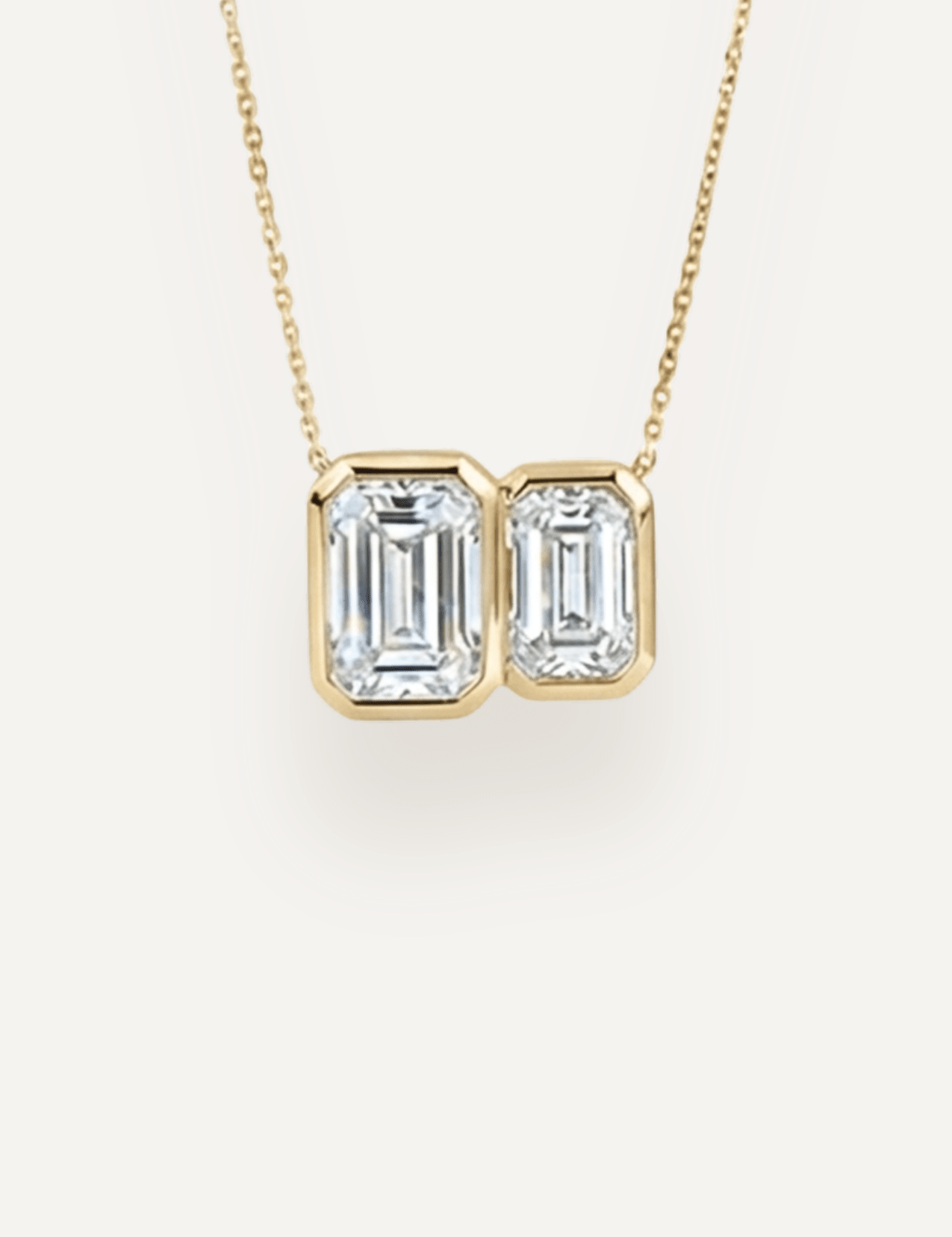 The Odette Yellow Gold Emerald Diamond Necklace - Molten Store