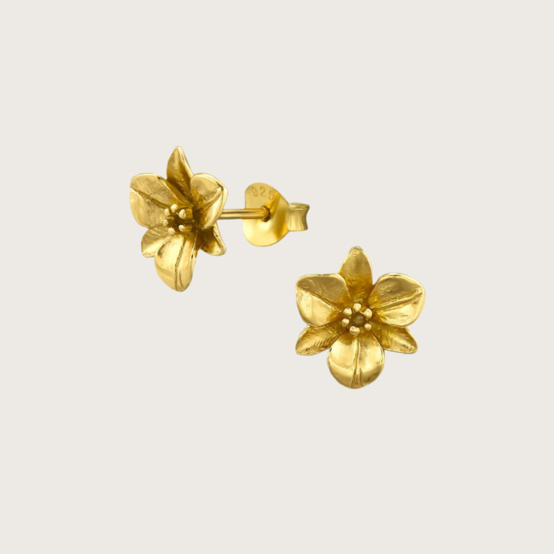 The Orchid 14ct Gold Vermeil Stud Earrings - Molten Store