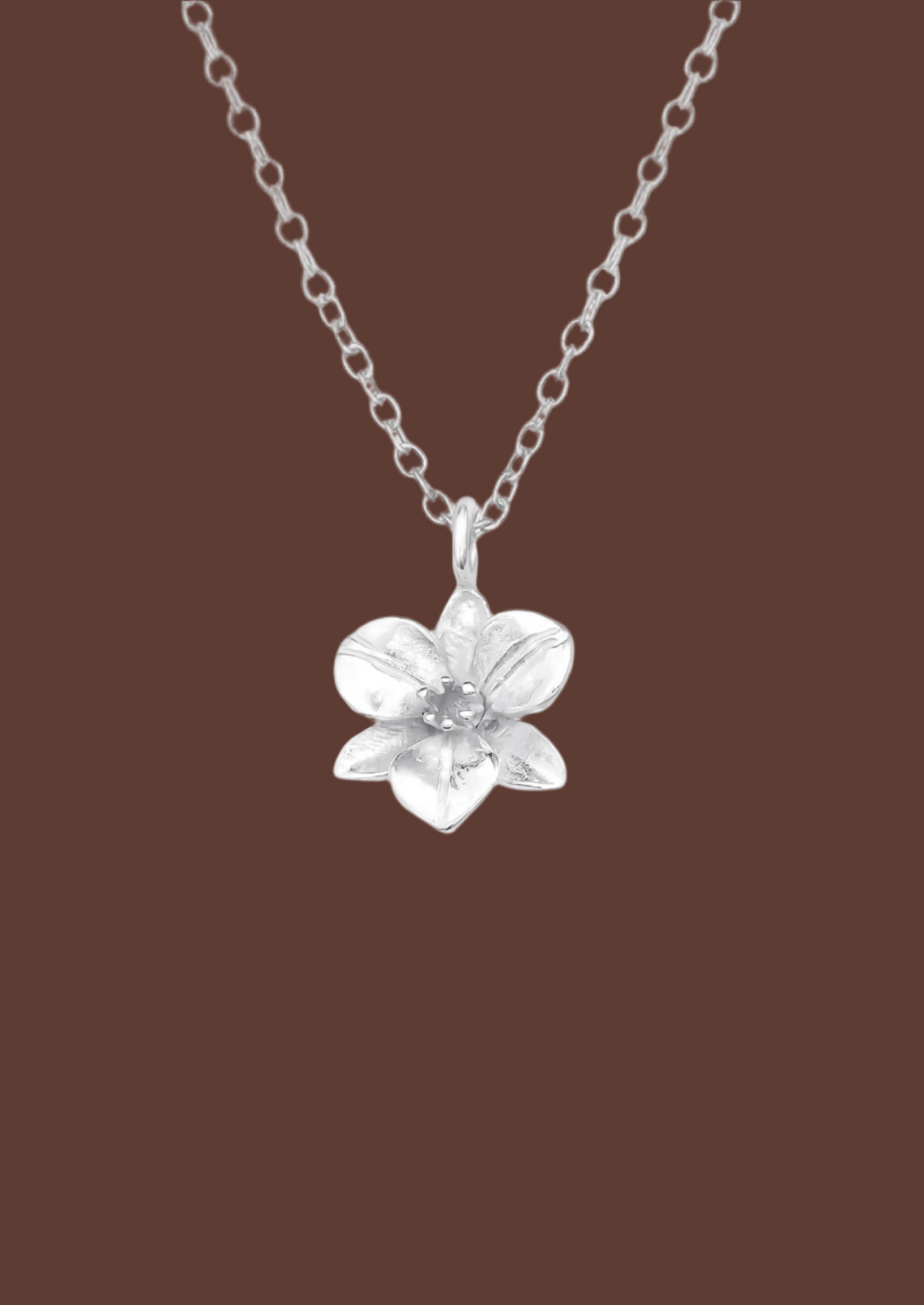 The Orchid Sterling Silver Pendant Necklace - Molten Store
