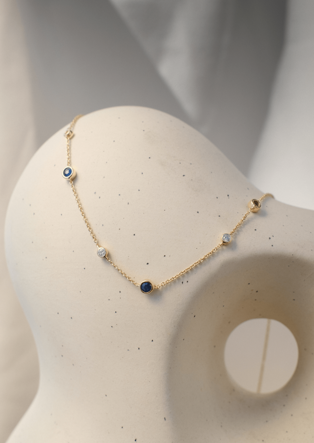 The Orli 9ct Gold Sapphire & Diamond Necklace - Molten Store