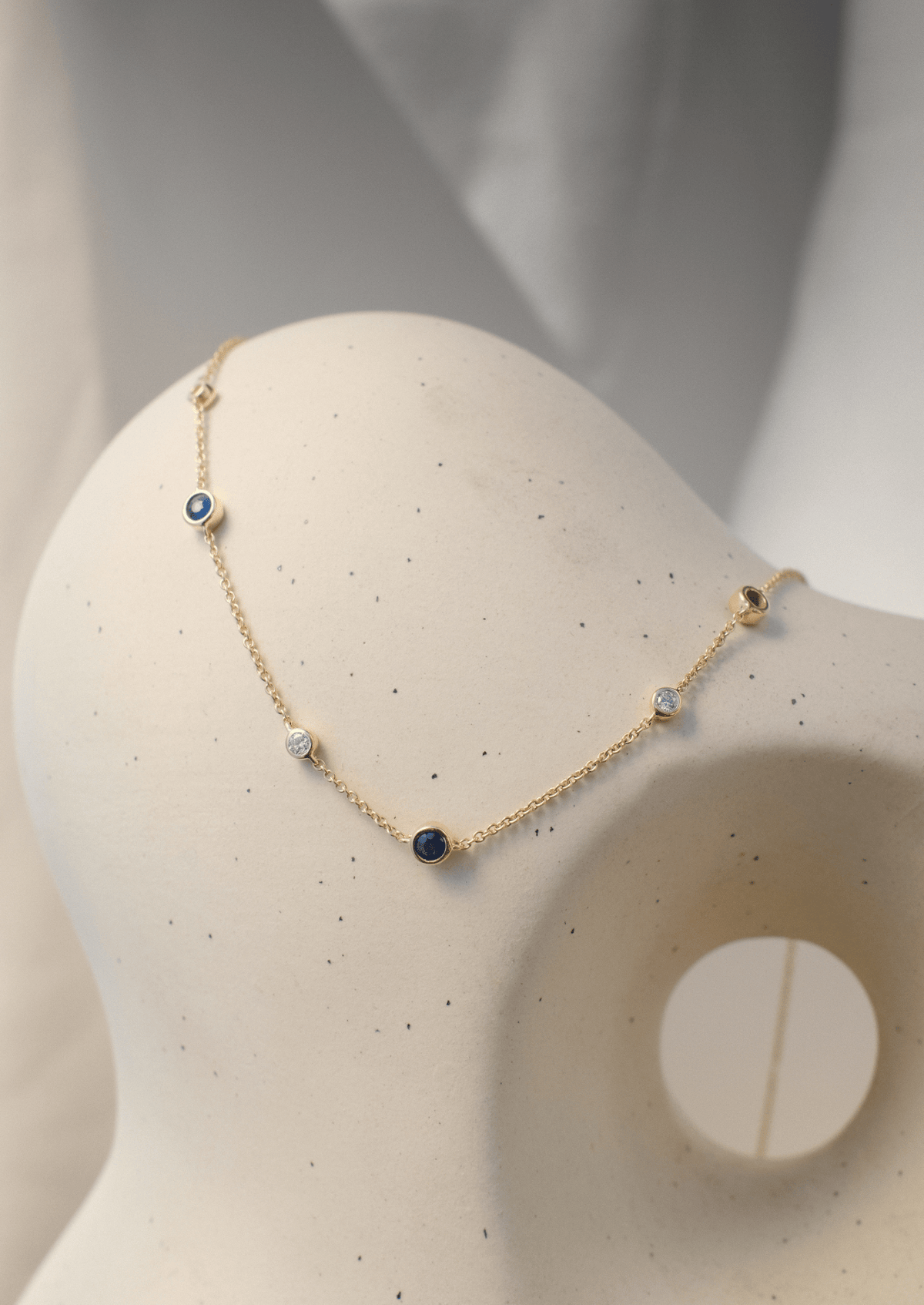 The Orli 9ct Gold Sapphire & Diamond Necklace - Molten Store