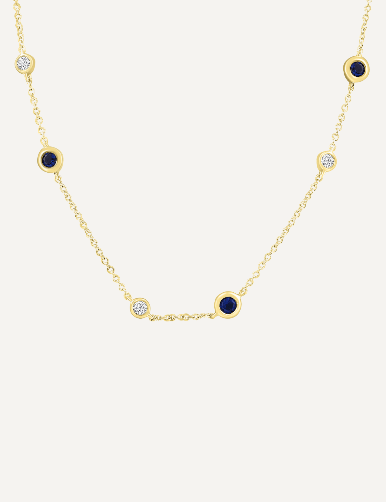 The Orli 9ct Gold Sapphire & Diamond Necklace - Molten Store